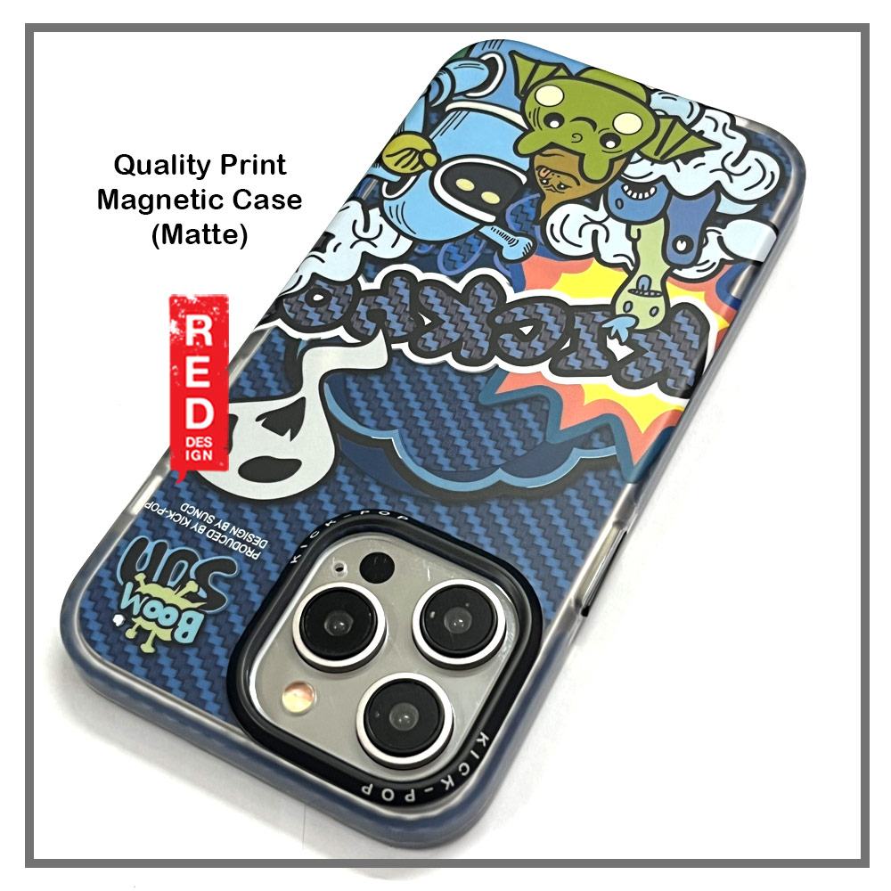 Picture of Apple iPhone 15 Pro 6.1 Case | KickPop Creative Fashion Art Magnetic Impact Drop Protection Aluminum Lens Frame Case Casing for iPhone 15 Pro 6.1 (Boom Sun)