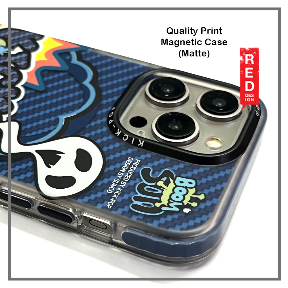 Picture of Apple iPhone 15 Pro 6.1 Case | KickPop Creative Fashion Art Magnetic Impact Drop Protection Aluminum Lens Frame Case Casing for iPhone 15 Pro 6.1 (Boom Sun)