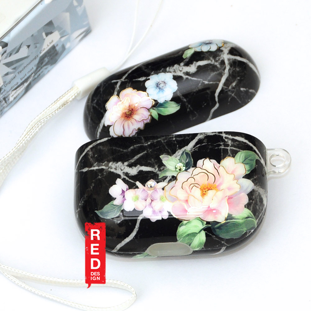 Picture of Apple Airpods 3 Case | Kingxbar Floral Design Series High Quality Soft Case with Crystal for Airpods 3rd Gen 2021 Case (Floral Black)