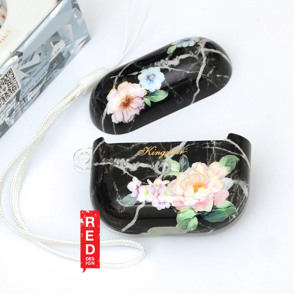 Picture of Apple Airpods 3 Case | Kingxbar Floral Design Series High Quality Soft Case with Crystal for Airpods 3rd Gen 2021 Case (Floral Black)