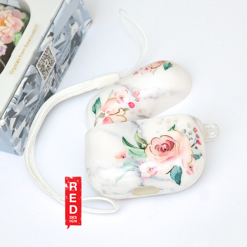 Picture of Apple Airpods 3 Case | Kingxbar Floral Design Series High Quality Soft Case with Crystal for Airpods 3rd Gen 2021 Case (Floral White)