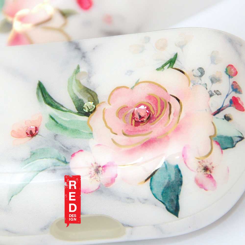 Picture of Apple Airpods 3 Case | Kingxbar Floral Design Series High Quality Soft Case with Crystal for Airpods 3rd Gen 2021 Case (Floral White)