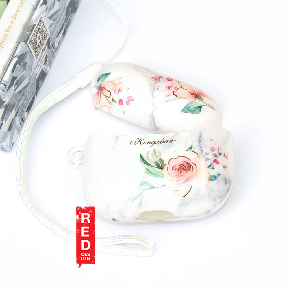 Picture of Apple Airpods 3 Case | Kingxbar Floral Design Series High Quality Soft Case with Crystal for Airpods 3rd Gen 2021 Case (Floral White)