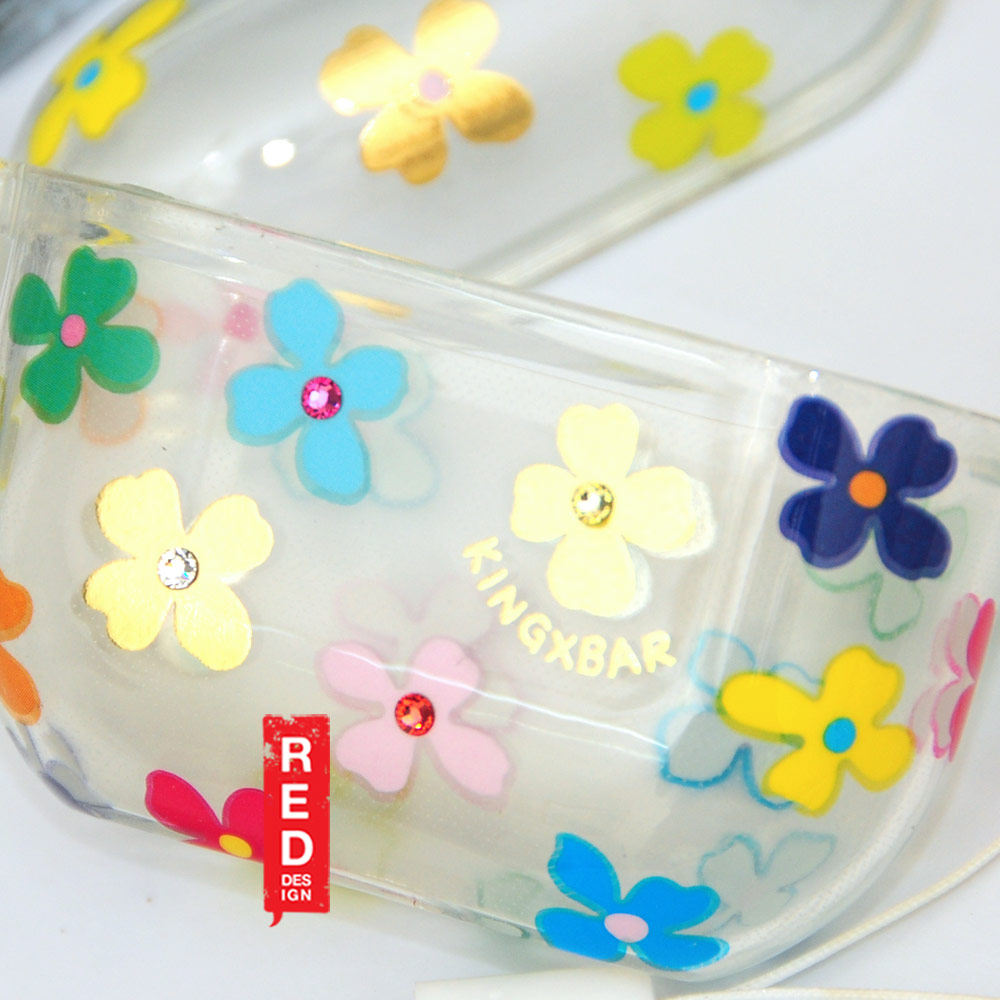 Picture of Apple Airpods 3 Case | Kingxbar Floral Design Series High Quality Soft Case with Crystal for Airpods 3rd Gen 2021 Clear Case (Colorful)