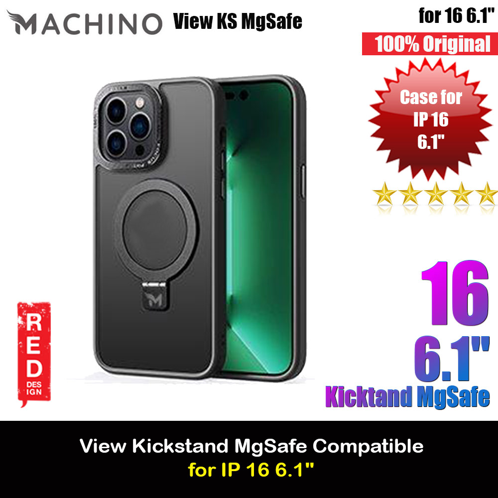 Picture of Machino View KS Kickstand Magnetic Compatible Metal Lens Frame Drop Protection Case for iPhone 16 6.1 (Black) Apple iPhone 16 6.1- Apple iPhone 16 6.1 Cases, Apple iPhone 16 6.1 Covers, iPad Cases and a wide selection of Apple iPhone 16 6.1 Accessories in Malaysia, Sabah, Sarawak and Singapore 