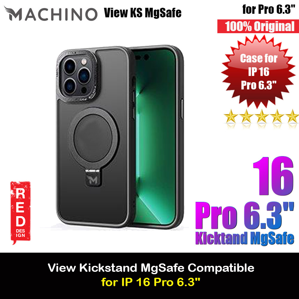 Picture of Machino View KS Kickstand Magnetic Compatible Metal Lens Frame Drop Protection Case for iPhone 16 Pro 6.3 (Black) Apple iPhone 16 Pro 6.3- Apple iPhone 16 Pro 6.3 Cases, Apple iPhone 16 Pro 6.3 Covers, iPad Cases and a wide selection of Apple iPhone 16 Pro 6.3 Accessories in Malaysia, Sabah, Sarawak and Singapore 