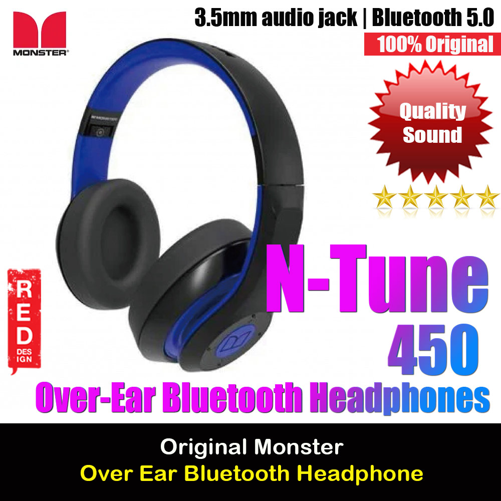 Picture of MONSTER N Tune 450 Over Ear High Quality Sound Bluetooth Wireless Headphone Headset Headphone with soft over ear cushion (Blue) Red Design- Red Design Cases, Red Design Covers, iPad Cases and a wide selection of Red Design Accessories in Malaysia, Sabah, Sarawak and Singapore 