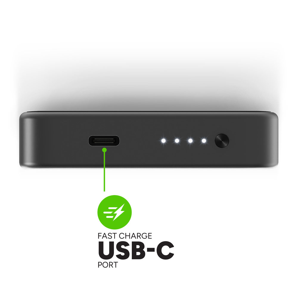 Picture of Mophie Powerstation Plus 10000mah 30W Max Fast Charge with USB C Output Built in Type C Cable L Cable  (Black)