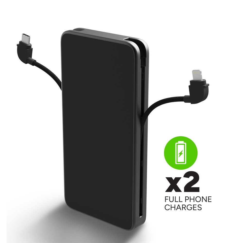 Picture of Mophie Powerstation Plus 10000mah 30W Max Fast Charge with USB C Output Built in Type C Cable L Cable  (Black)