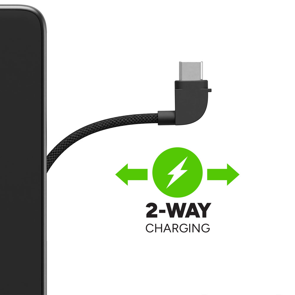 Picture of Mophie Powerstation Plus 10000mah 30W Max Fast Charge with USB C Output Built in Type C Cable L Cable  (Black)