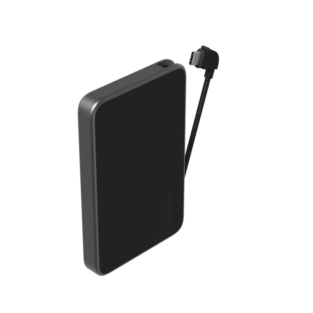 Picture of Mophie Powerstation Plus Mini 5000mah 20W Fast Charge with USB C Output Built in Type C Cable (Black)