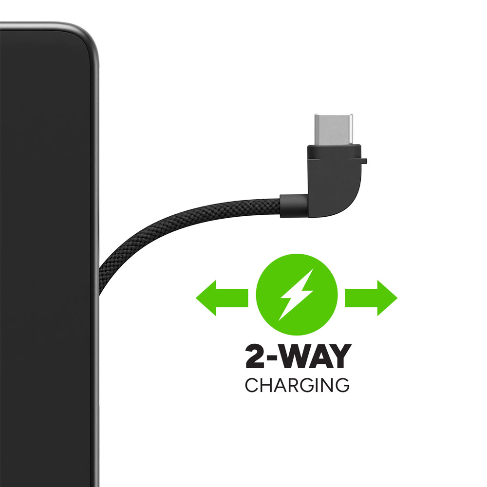 Picture of Mophie Powerstation Plus Mini 5000mah 20W Fast Charge with USB C Output Built in Type C Cable (Black)