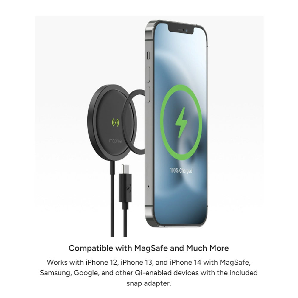 Picture of Mophie Snap 15W Magnetic Wireless Charger (Black)