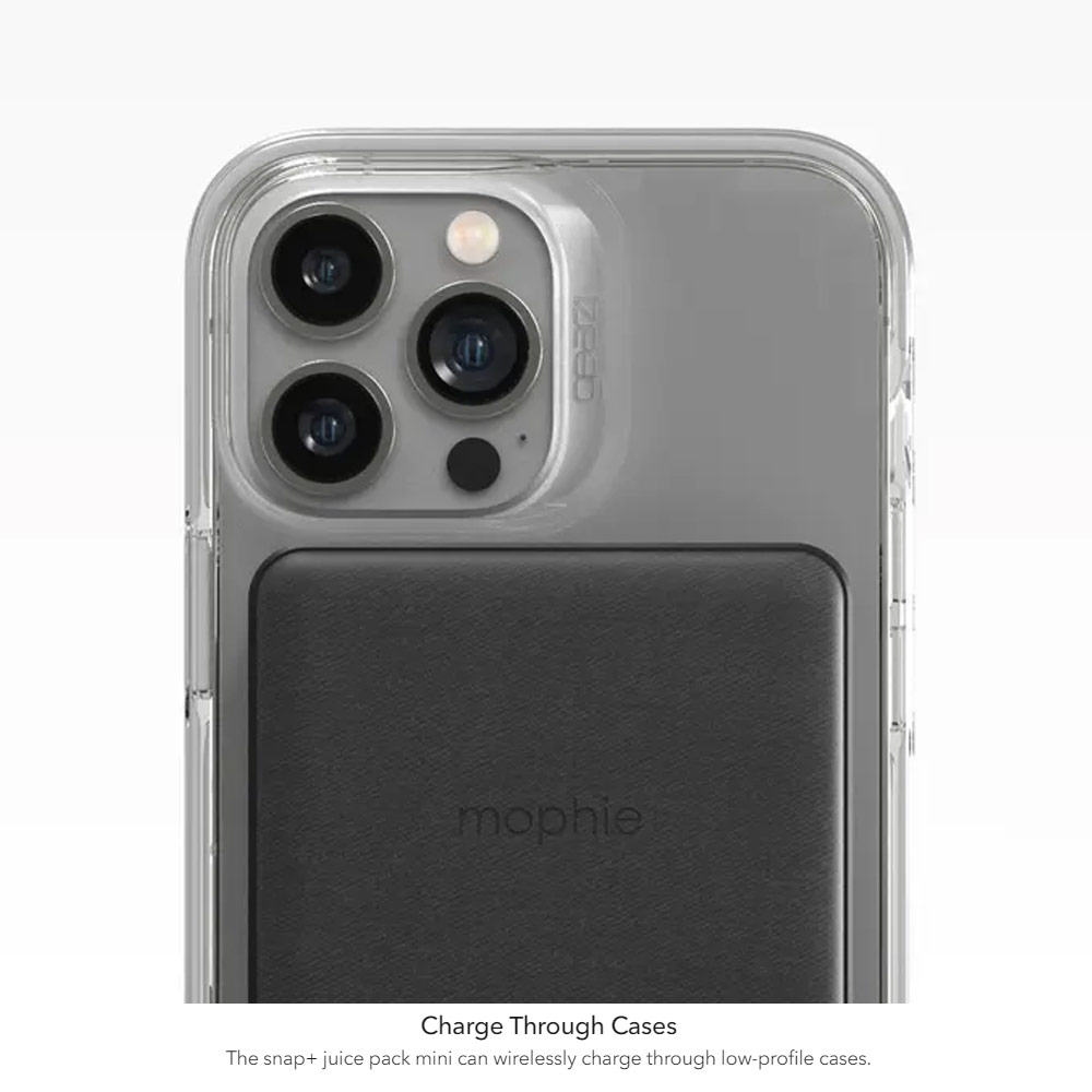 Picture of Mophie Snap Plus Juice Pack Mini Magnetic Wireless Charge Magsafe Compatible Power Bank for iPhone 13 Pro Max Smartphones Google Pixel Samsung Galaxy Qi-enabled Devices (5000mAh Grey)