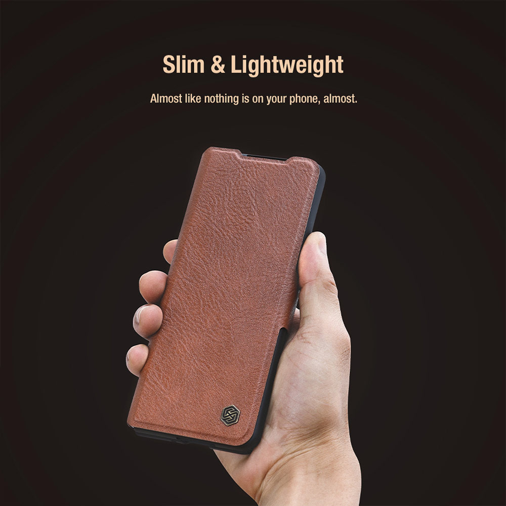 Picture of Samsung Galaxy Z Fold 5 Case | NILLKIN Aoge Leather Case Standable Case with S Pen Holder for Galaxy Z Fold 5 (Brown)