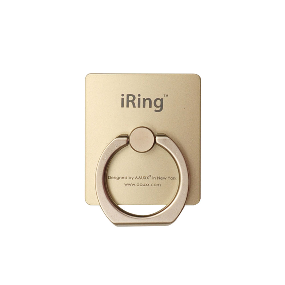 Picture of AAUXX Original iRing Universal Phone Grip and Stand Original iRing with iRing Bike Mount Can Attach Action cam! Works with iRing Original Adjustable Bike Handlebar Cradle for iPhone, Samsung, Android Phones (Champagne Gold)