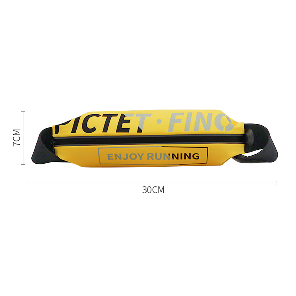 Picture of Pictet Fino Nylon Lycra Elastic Water Splash Proof Sweat Proof Belt Running Belt Waist Bag with Reflective Sticker (Yellow)