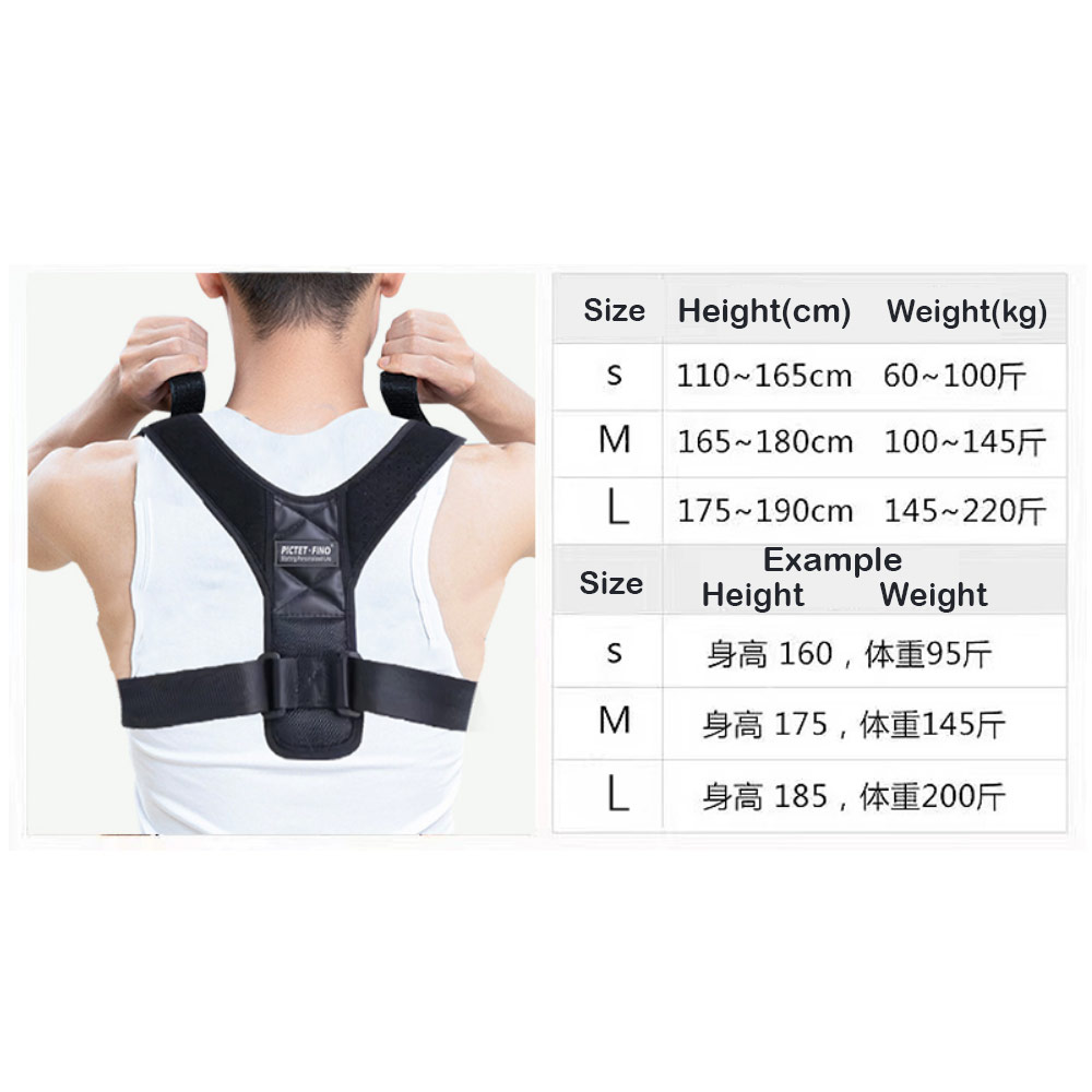 Picture of Pictet Fino Shouder Back Support Posture Shoulder Corrector Clavicle Spine Shoulder Belt Back Pain Relief Posture Correction (RH58) M Size