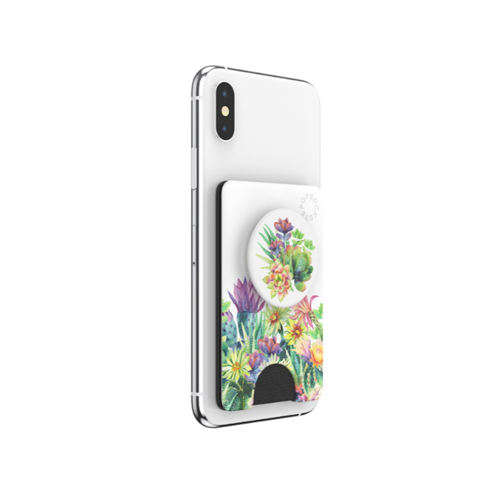 Picture of Popsockets Popwallet Plus Card Holder Credit Card Holder Parking Ticket Holder Card Wallet (Succulent Garden)