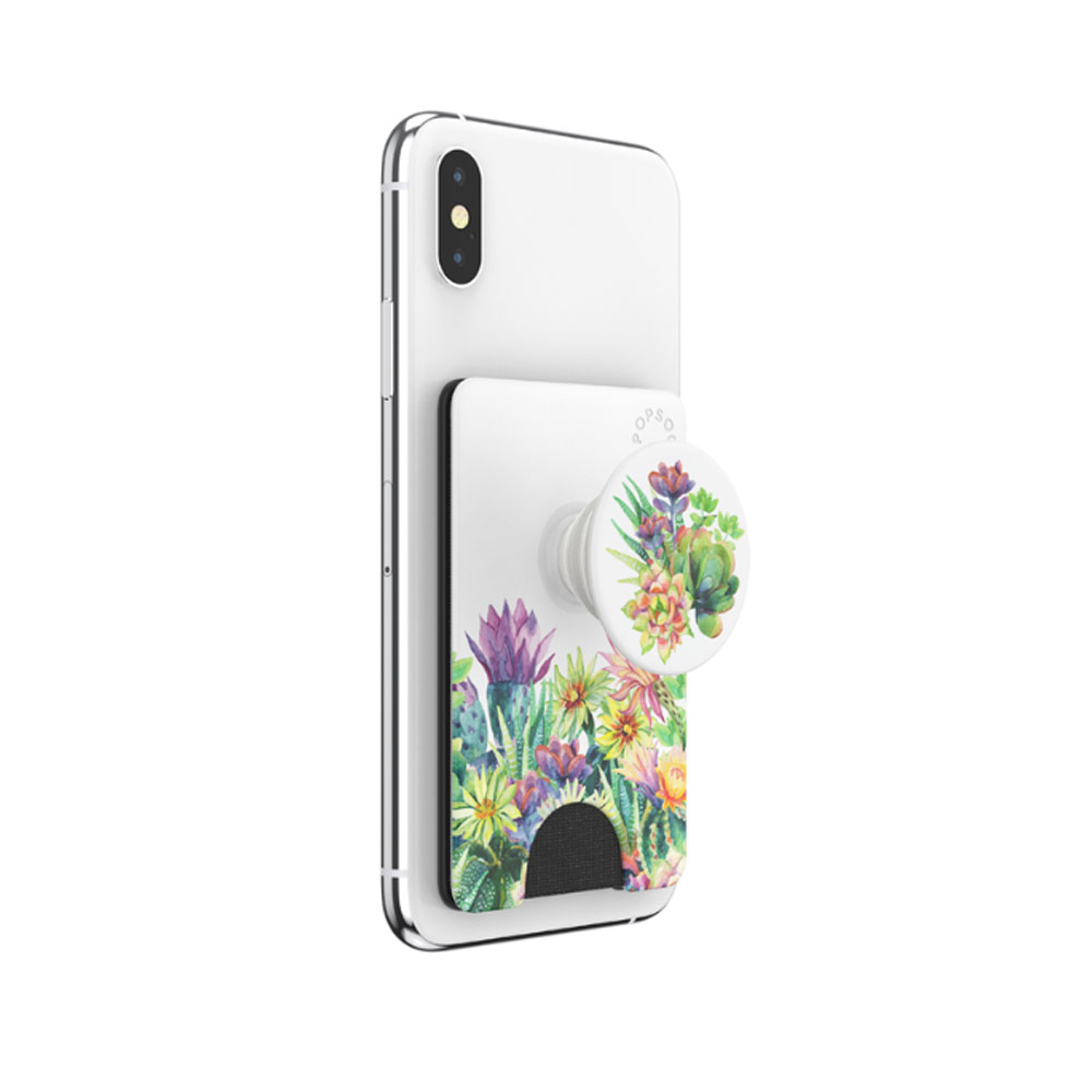 Picture of Popsockets Popwallet Plus Card Holder Credit Card Holder Parking Ticket Holder Card Wallet (Succulent Garden)