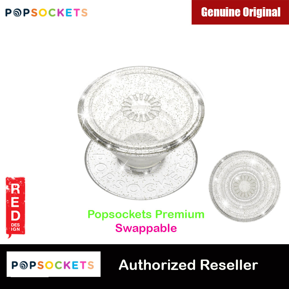 Picture of Popsockets PopGrip Swappable Premium Collection (Clear Glitter Silver) Red Design- Red Design Cases, Red Design Covers, iPad Cases and a wide selection of Red Design Accessories in Malaysia, Sabah, Sarawak and Singapore 