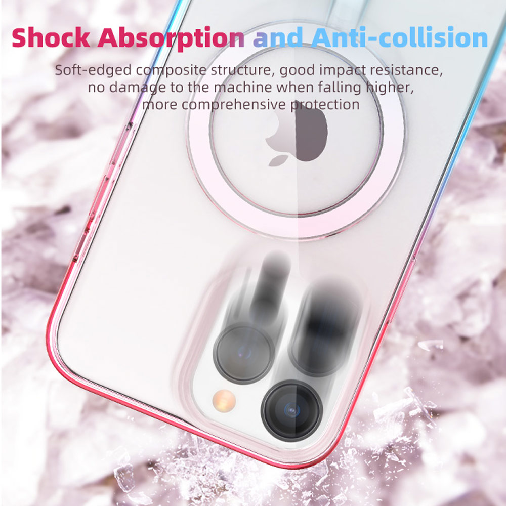 Picture of Apple iPhone 13 Pro Max 6.7 Case | Red Design Selected Cool Trendy Series Magnetic Magsafe Compatible Case for Apple iPhone 13 Pro Max 6.7 (Gradient Pink Blue)