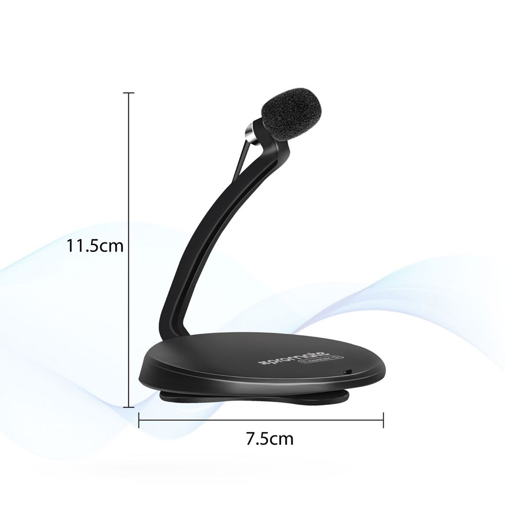 Picture of Promate Desktop Microphones Lavalier microphone with Clip Folding Microphone base 3.5mm Onlne Class Meeting Mic Tweeter-5