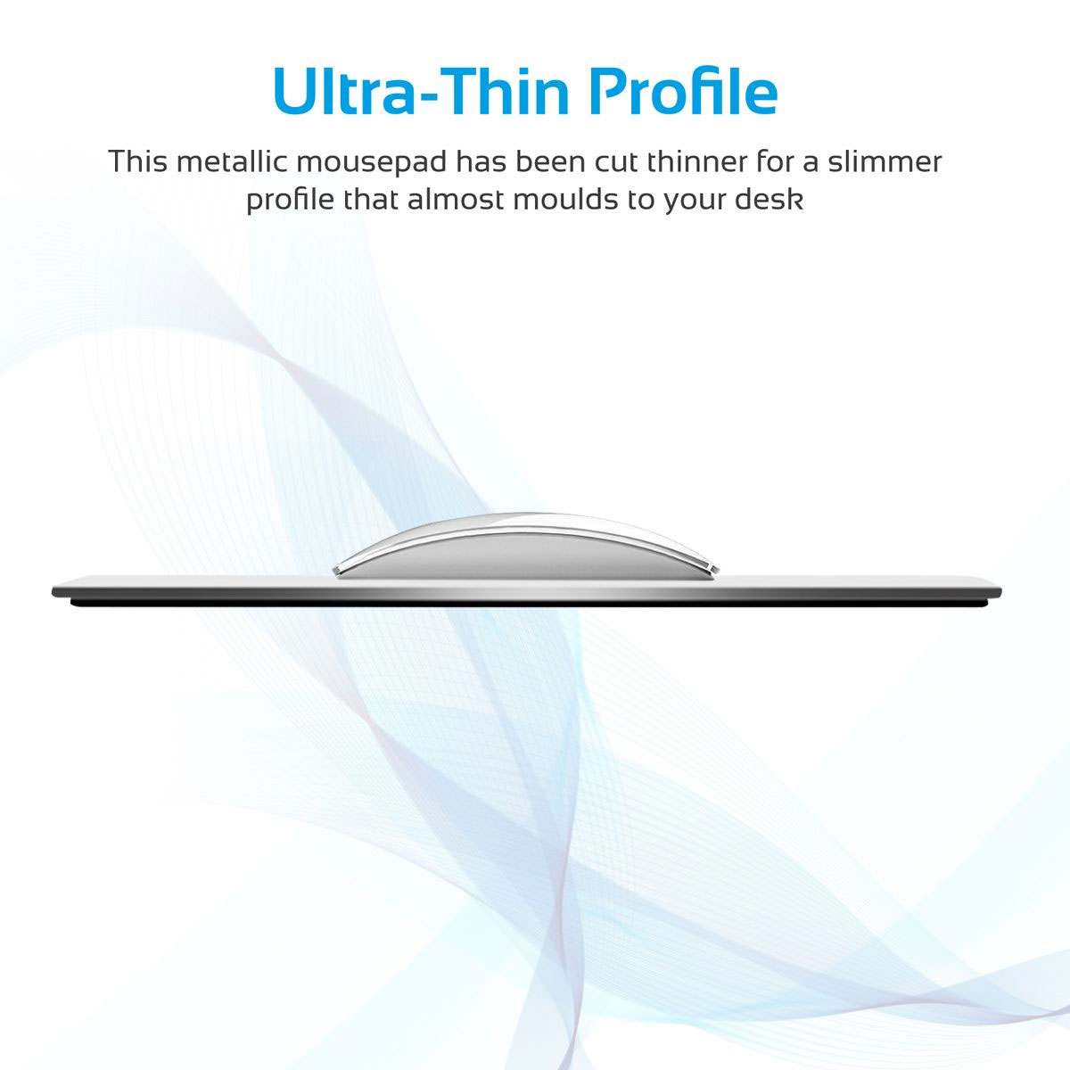 Picture of Promate Mouse Pad High-Quality Ergonomic Aluminium Mouse Pad with Non-Slip Rubber Base and Anti-Stain High Accuracy Optimized Tracking for iMac MacBook Pro Laptops PC Any Optical Laser Mice MetaPad-1 Silver