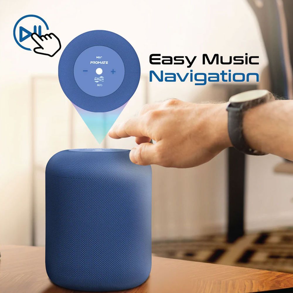 Picture of Promate Bluetooth Speaker with TWS Aux Port Micro SD Card Slot USB Media Port 360 Sound Boom-10 (Blue)