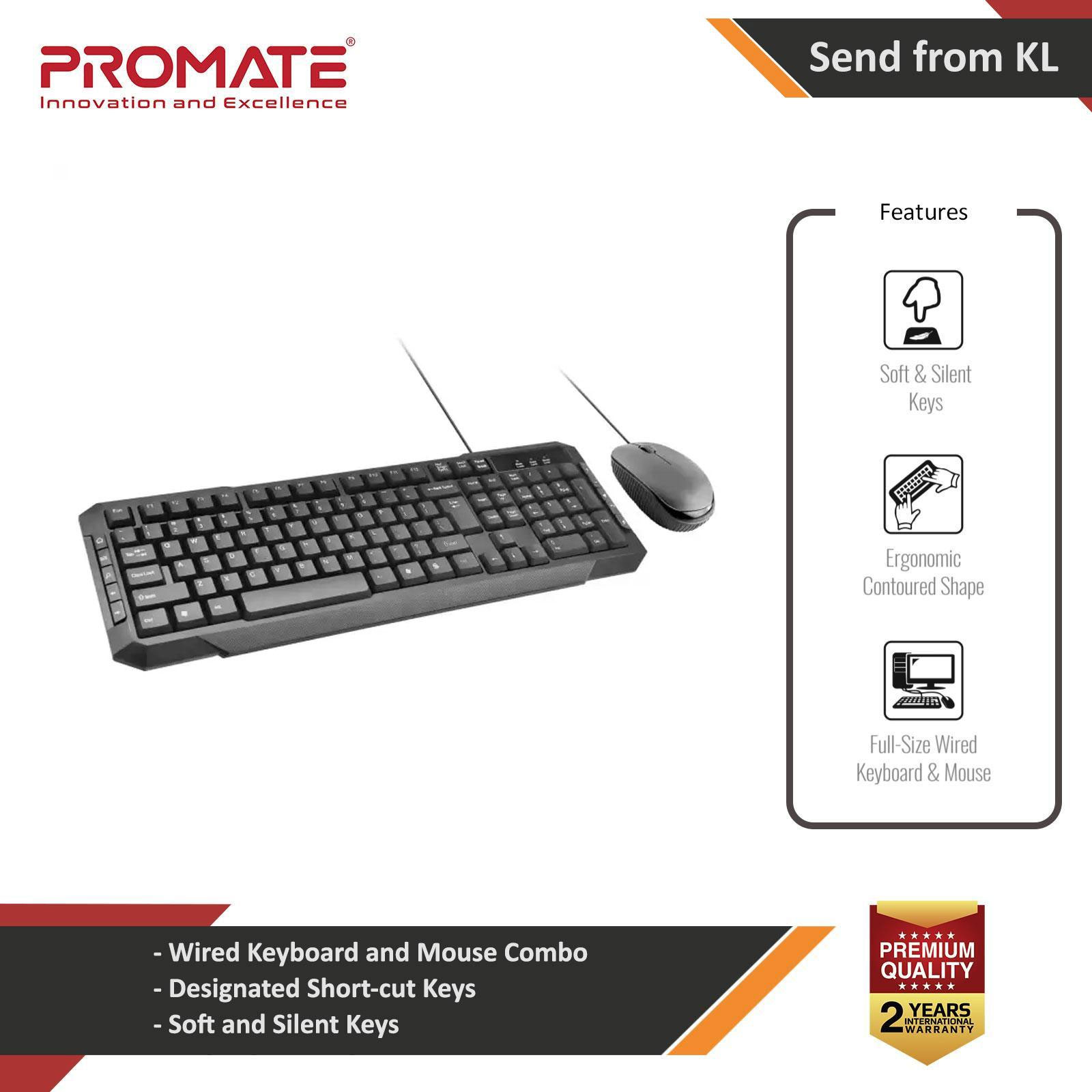 Picture of Promate Wired Keyboard and Mouse Combo, Ultra-Sleek USB Wired Full-Sized Keyboard and Mouse Combo with Comfortable Quit 104 Keys and Multimedia Keys Character for iOS Windows PC EasyKey-3 Red Design- Red Design Cases, Red Design Covers, iPad Cases and a wide selection of Red Design Accessories in Malaysia, Sabah, Sarawak and Singapore 