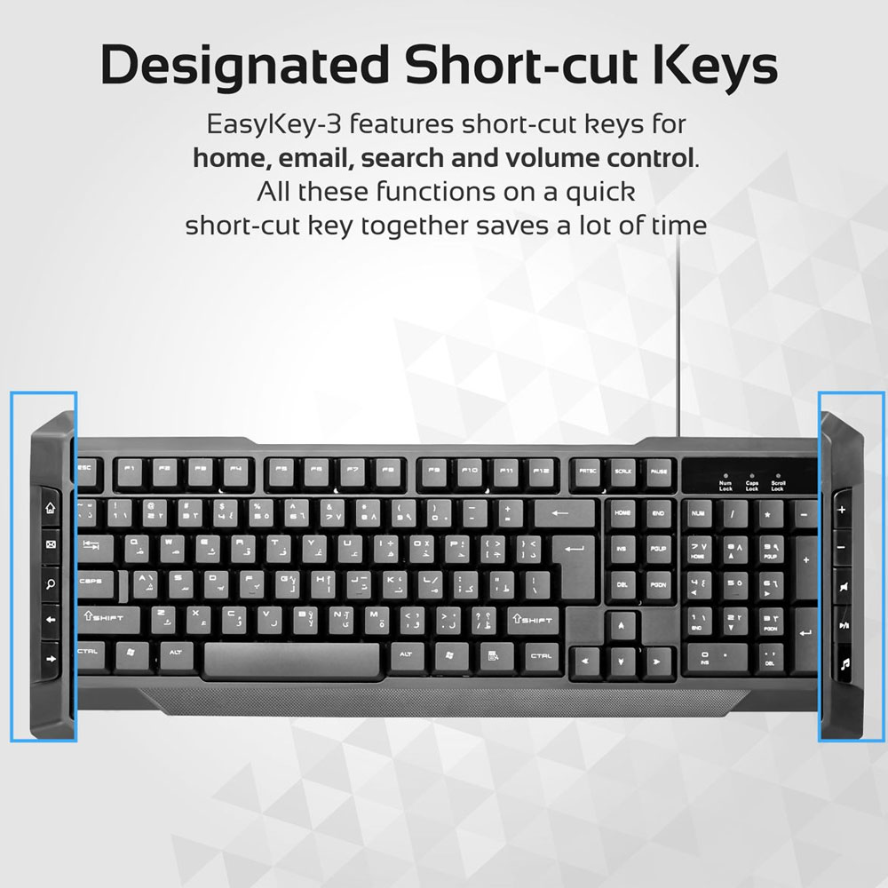 Picture of Promate Wired Keyboard and Mouse Combo, Ultra-Sleek USB Wired Full-Sized Keyboard and Mouse Combo with Comfortable Quit 104 Keys and Multimedia Keys Character for iOS Windows PC EasyKey-3