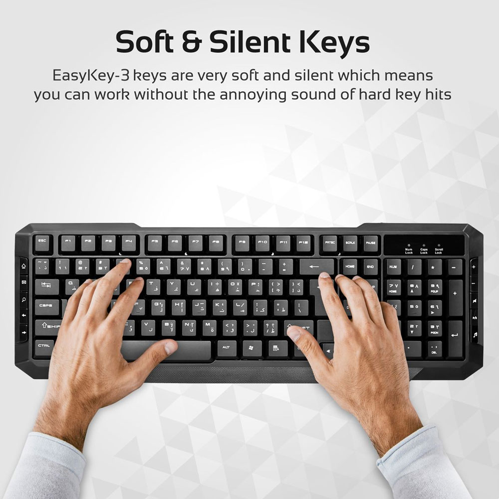 Picture of Promate Wired Keyboard and Mouse Combo, Ultra-Sleek USB Wired Full-Sized Keyboard and Mouse Combo with Comfortable Quit 104 Keys and Multimedia Keys Character for iOS Windows PC EasyKey-3