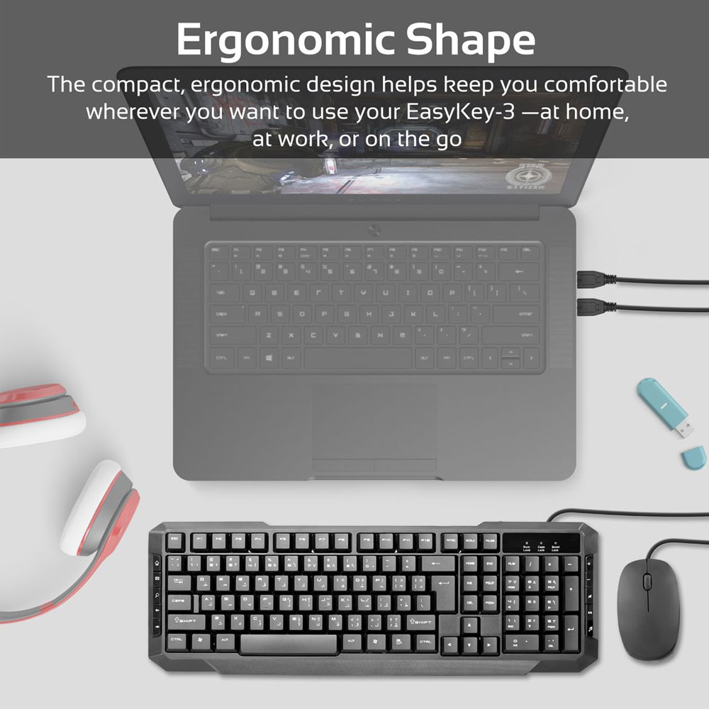 Picture of Promate Wired Keyboard and Mouse Combo, Ultra-Sleek USB Wired Full-Sized Keyboard and Mouse Combo with Comfortable Quit 104 Keys and Multimedia Keys Character for iOS Windows PC EasyKey-3