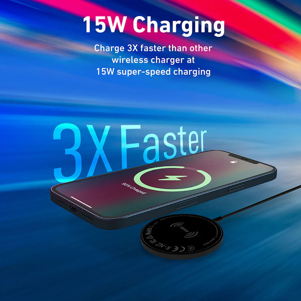 Picture of Apple Watch 49mm	Ultra Charger | Promate 3-in-1 Wireless Charger Dual Sided Magnetic Qi Wireless Charging Pad with 15W Mag-Safe Charging for iPhone 13 14 Pro Max  5W Apple Watch AirPods Pro Charger and USB-C™ Connector for All Qi-Enabled Devices MagCord-Trio (Black)