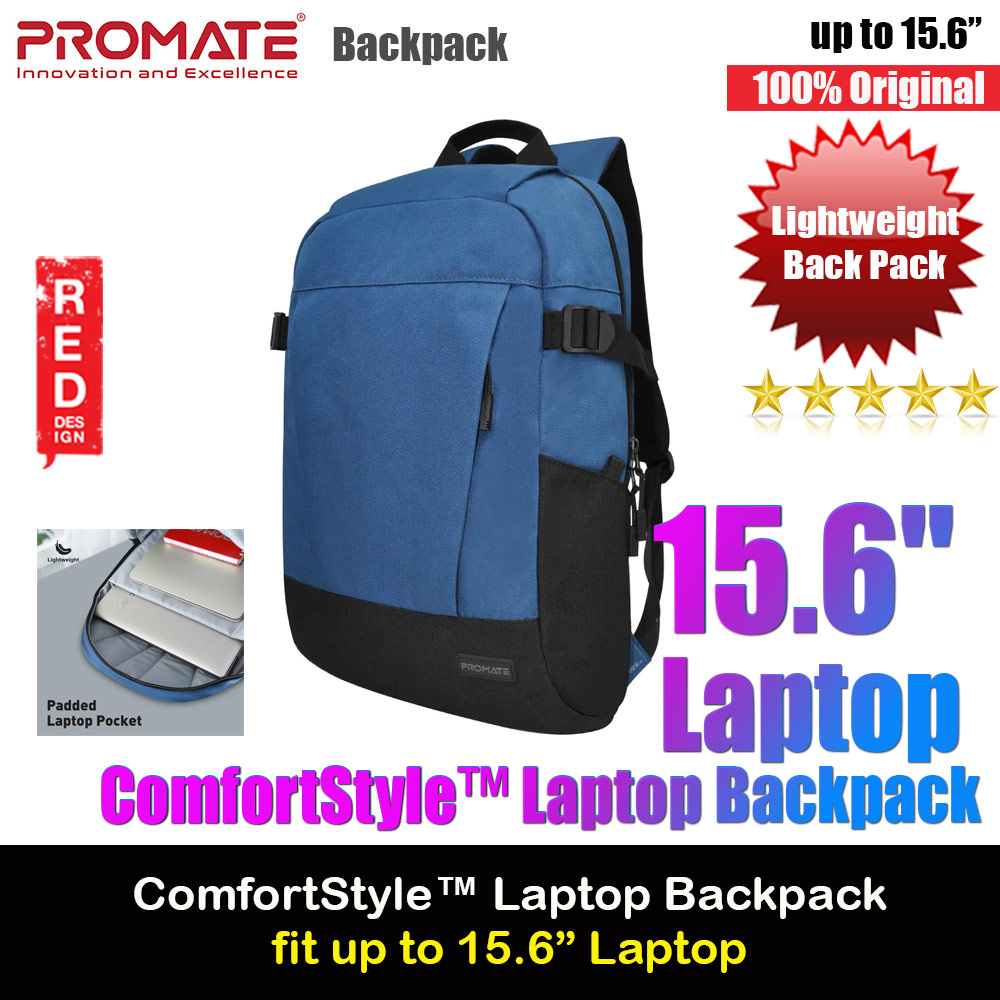 Picture of Promate Birger ComfortStyle Laptop Backpack with Large Compartments for Laptop up to 15.6" inches (Blue) Red Design- Red Design Cases, Red Design Covers, iPad Cases and a wide selection of Red Design Accessories in Malaysia, Sabah, Sarawak and Singapore 