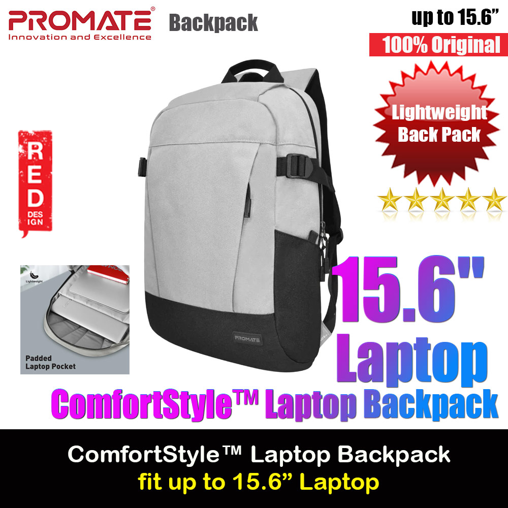 Picture of Promate Birger ComfortStyle Laptop Backpack with Large Compartments for Laptop up to 15.6" inches (Grey) Red Design- Red Design Cases, Red Design Covers, iPad Cases and a wide selection of Red Design Accessories in Malaysia, Sabah, Sarawak and Singapore 