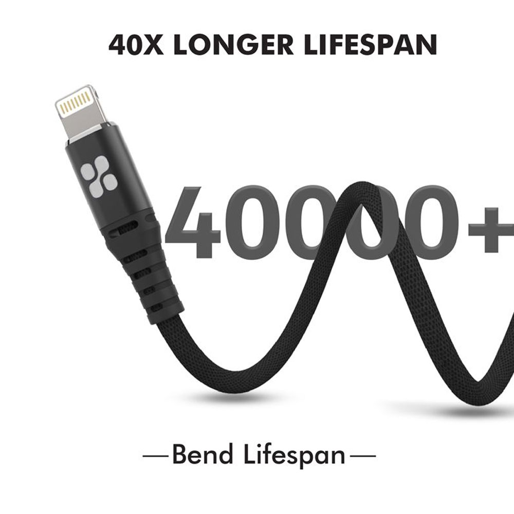 Picture of Promate Ultra Fast USB C to Lightning Suport 27W Power Delivery Fast Charging for iPhone 13 Pro Max iPhone14 Pro Max IPad Airpods Pro Powercord (Black)