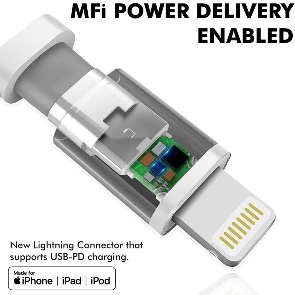 Picture of Promate Ultra Fast USB C to Lightning Suport 27W Power Delivery Fast Charging for iPhone 13 Pro Max iPhone14 Pro Max IPad Airpods Pro Powercord (Red)