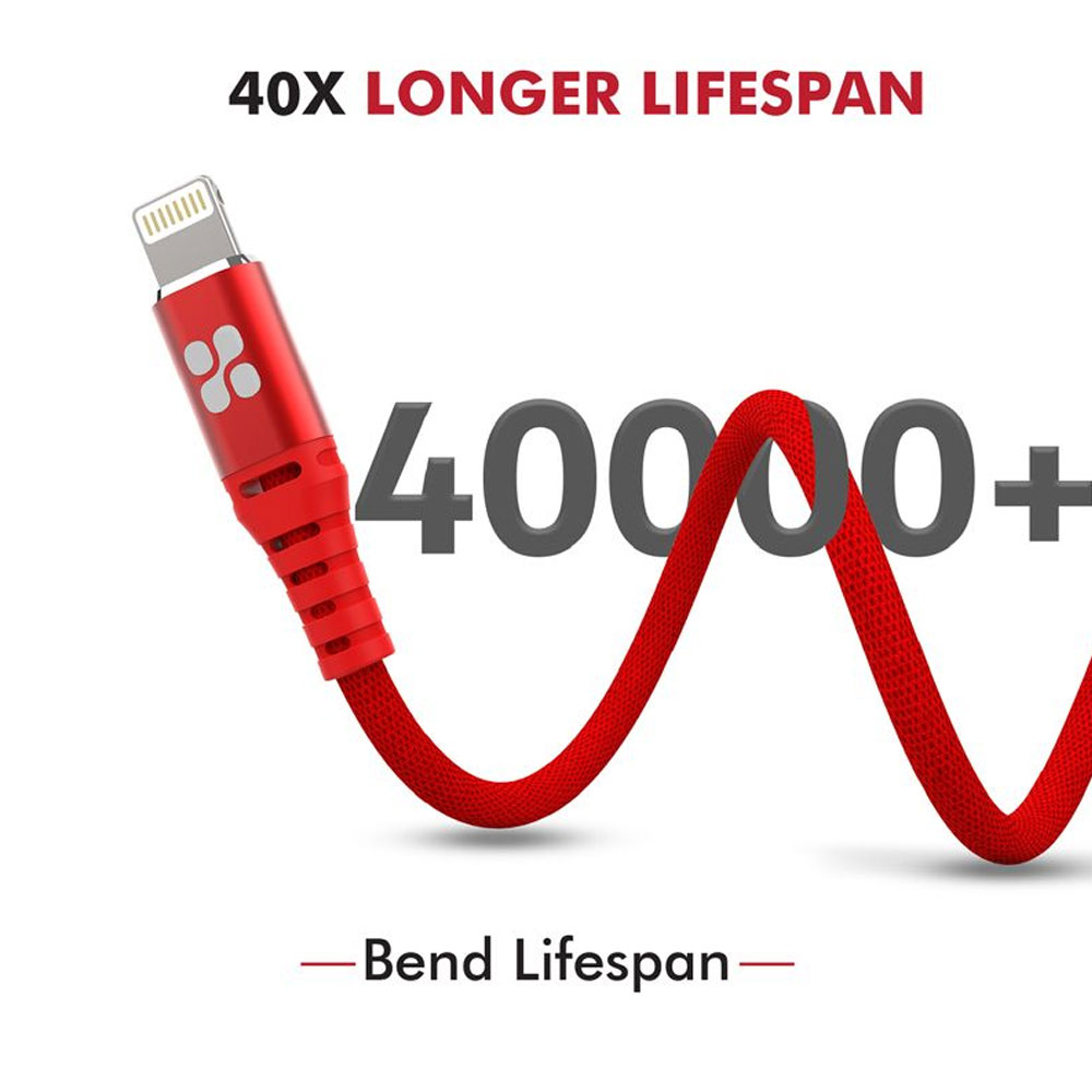 Picture of Promate Ultra Fast USB C to Lightning Suport 27W Power Delivery Fast Charging for iPhone 13 Pro Max iPhone14 Pro Max IPad Airpods Pro Powercord (Red)