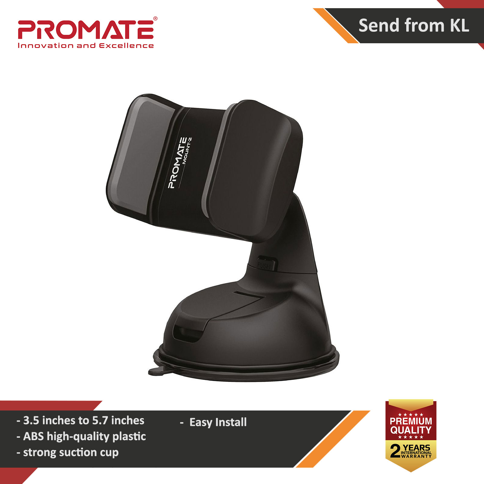 Picture of PROMATE Universal Sturdy Universal Car Mount for All SmartPhones and Handheld Devices 360⁰ Viewing Mount-2 Red Design- Red Design Cases, Red Design Covers, iPad Cases and a wide selection of Red Design Accessories in Malaysia, Sabah, Sarawak and Singapore 