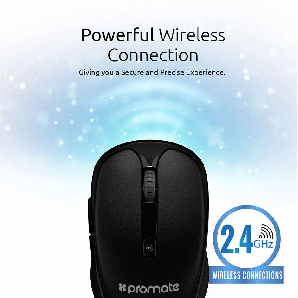 Picture of Promate Clix-4 Wireless Mouse 2.4Ghz Ergonomic Wireless Optical Mouse 20m Working Range for PC Laptop Tablet Mac