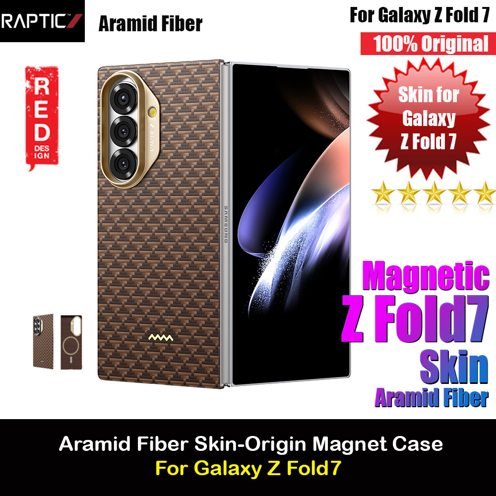 Picture of Raptic Galaxy Z Fold7 Aramid Fiber Skin Magnetic Compatible Skin for Galaxy Z Fold 7 (Humble Brown) Samsung Galaxy Z Fold 7- Samsung Galaxy Z Fold 7 Cases, Samsung Galaxy Z Fold 7 Covers, iPad Cases and a wide selection of Samsung Galaxy Z Fold 7 Accessories in Malaysia, Sabah, Sarawak and Singapore 