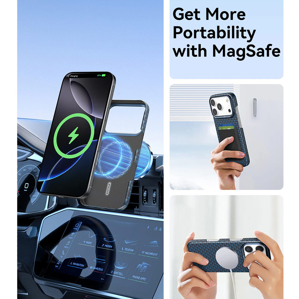 Picture of Apple iPhone 17 Pro 6.3 Case | Raptic Aramid Fibre Origin Lightweight Ultra Slim Case with Magsafe for iPhone 17 Pro 6.3 (Profound)