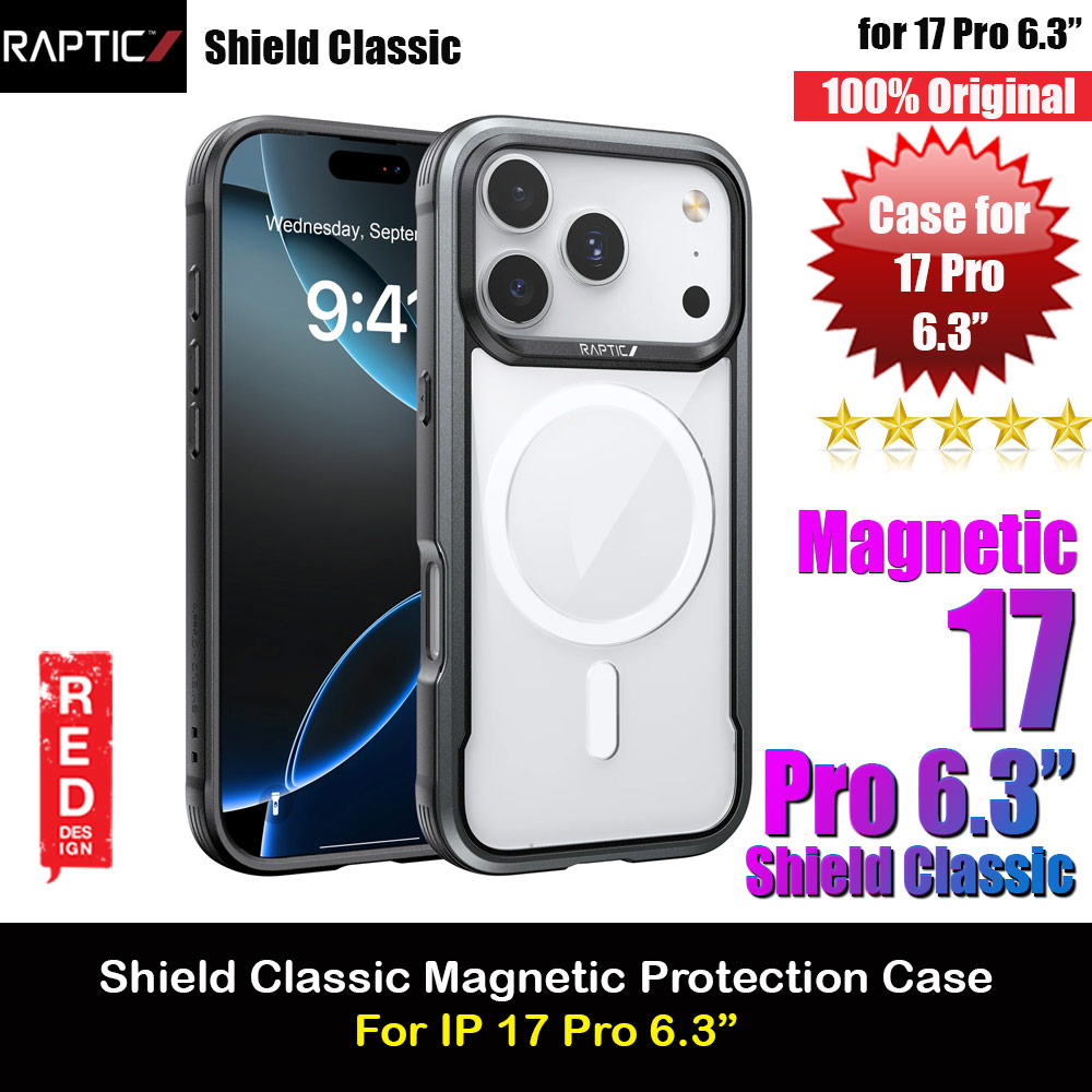 Picture of Raptic Shield Classic MgSafe Magnetic Compatible Drop Protection Case for iPhone 17 Pro 6.3 (Black) Apple iPhone 17 Pro 6.3- Apple iPhone 17 Pro 6.3 Cases, Apple iPhone 17 Pro 6.3 Covers, iPad Cases and a wide selection of Apple iPhone 17 Pro 6.3 Accessories in Malaysia, Sabah, Sarawak and Singapore 