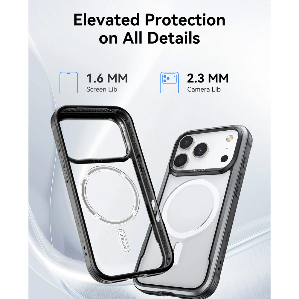 Picture of Apple iPhone 17 Pro 6.3 Case | Raptic Shield Classic MgSafe Magnetic Compatible Drop Protection Case for iPhone 17 Pro 6.3 (Black)