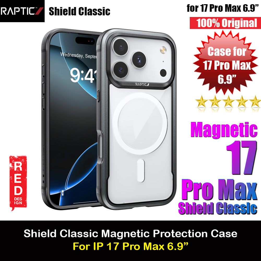 Picture of Raptic Shield Classic MgSafe Magnetic Compatible Drop Protection Case for iPhone 17 Pro Max 6.9 (Black) Apple iPhone 17 Pro Max 6.9- Apple iPhone 17 Pro Max 6.9 Cases, Apple iPhone 17 Pro Max 6.9 Covers, iPad Cases and a wide selection of Apple iPhone 17 Pro Max 6.9 Accessories in Malaysia, Sabah, Sarawak and Singapore 