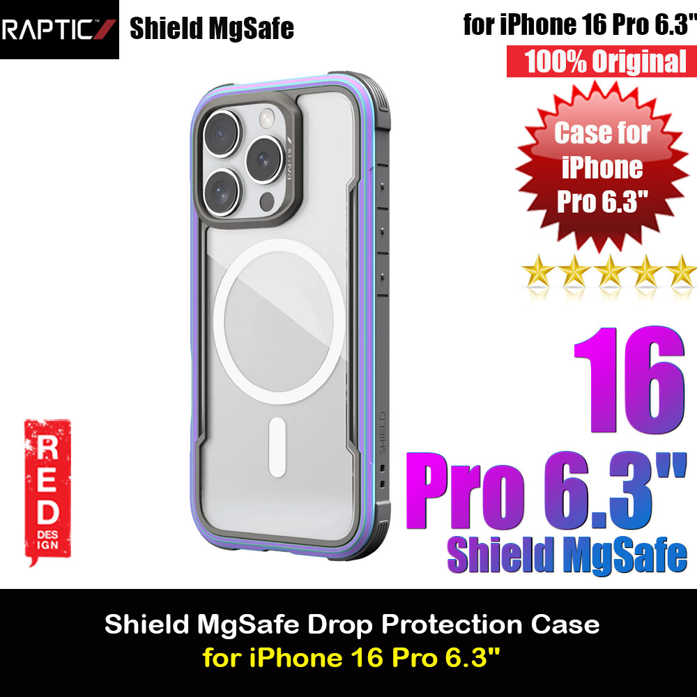 Picture of Raptic Shield MgSafe Magnetic Compatible Tough  Metal Frame Protection Case for iPhone 16 Pro 6.3 (Iridescent) Apple iPhone 16 Pro 6.3- Apple iPhone 16 Pro 6.3 Cases, Apple iPhone 16 Pro 6.3 Covers, iPad Cases and a wide selection of Apple iPhone 16 Pro 6.3 Accessories in Malaysia, Sabah, Sarawak and Singapore 