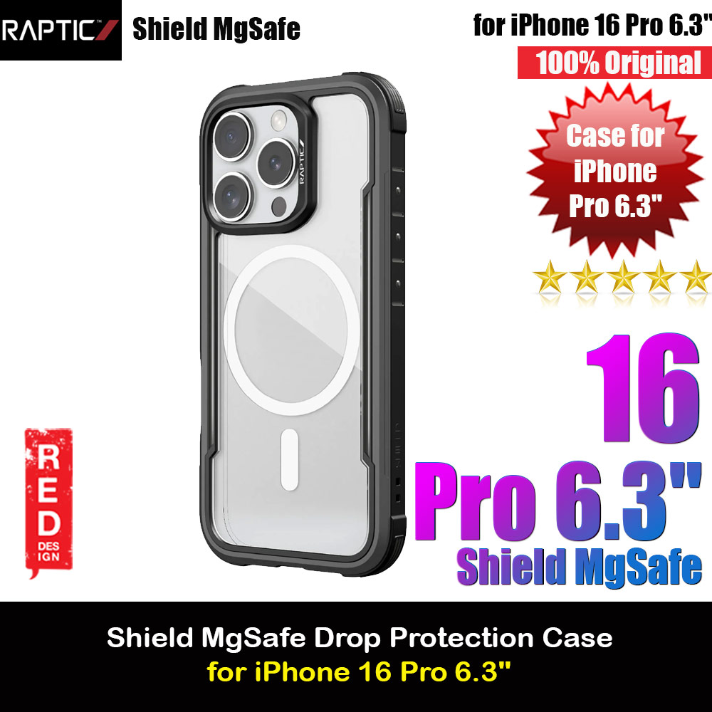 Picture of Raptic Shield MgSafe Magnetic Compatible Tough  Metal Frame Protection Case for iPhone 16 Pro 6.3 (Black) Apple iPhone 16 Pro 6.3- Apple iPhone 16 Pro 6.3 Cases, Apple iPhone 16 Pro 6.3 Covers, iPad Cases and a wide selection of Apple iPhone 16 Pro 6.3 Accessories in Malaysia, Sabah, Sarawak and Singapore 