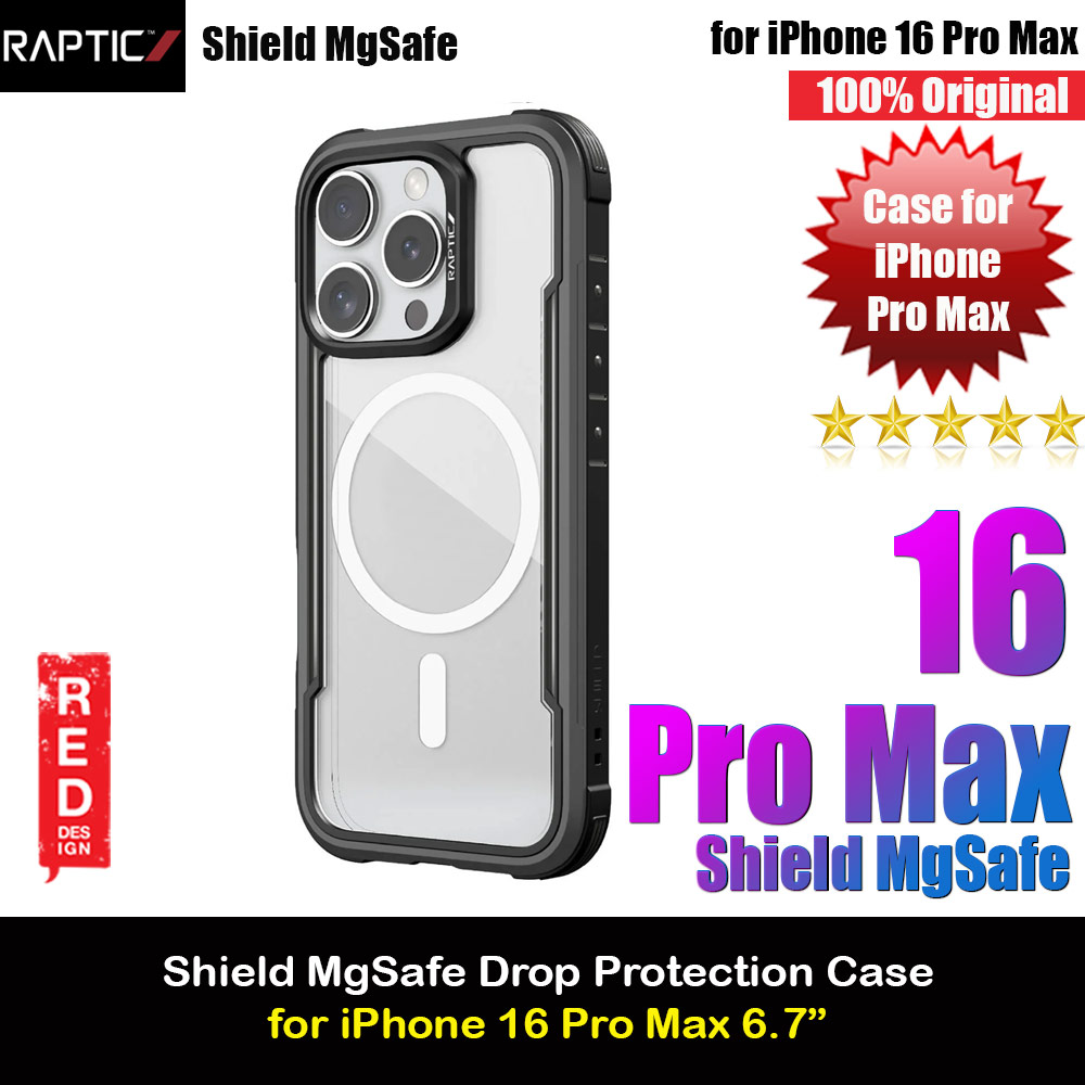 Picture of Raptic Shield MgSafe Magnetic Compatible Tough  Metal Frame Protection Case for iPhone 16 Pro Max 6.9 (Black) Apple iPhone 16 Pro Max 6.9- Apple iPhone 16 Pro Max 6.9 Cases, Apple iPhone 16 Pro Max 6.9 Covers, iPad Cases and a wide selection of Apple iPhone 16 Pro Max 6.9 Accessories in Malaysia, Sabah, Sarawak and Singapore 