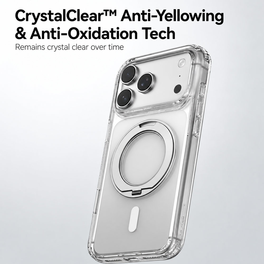 Picture of Apple iPhone 18 Pro Max Case | RAPTIC Air Stand 360 Degree Rotatable Kickstand Drop Protection Case for iPhone 18 Pro Max – Clear
